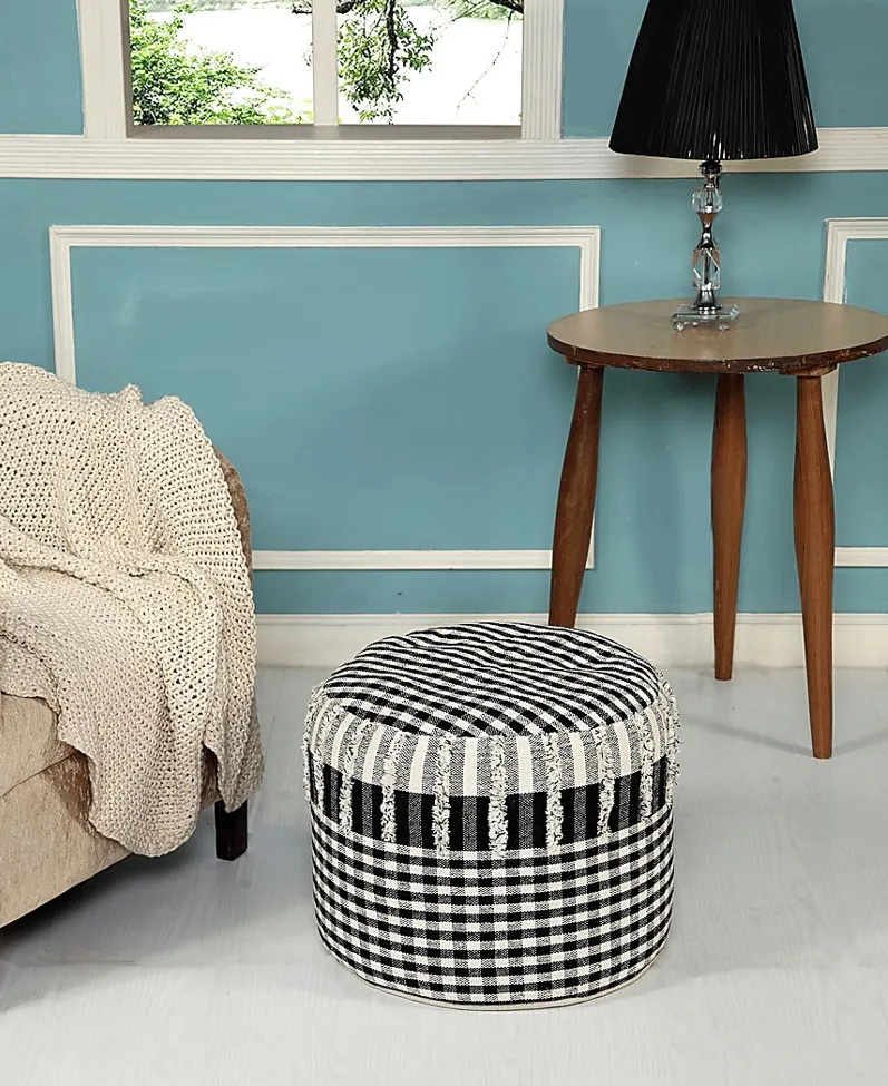 Yecor Black/Natural Pouf