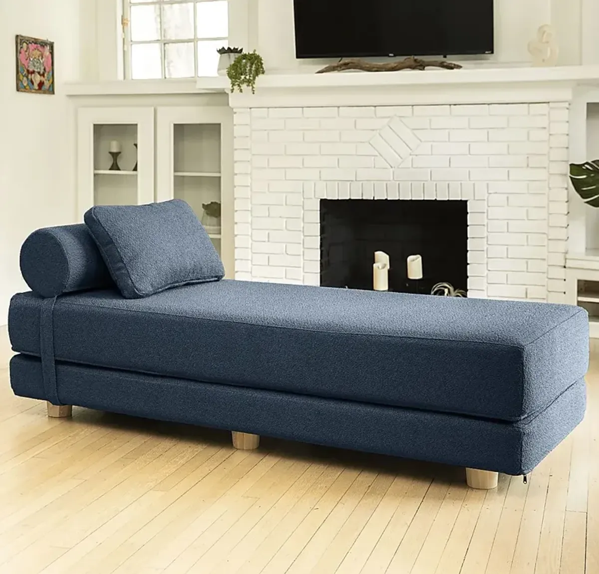 Ashebank Navy Fold-Out Queen Daybed