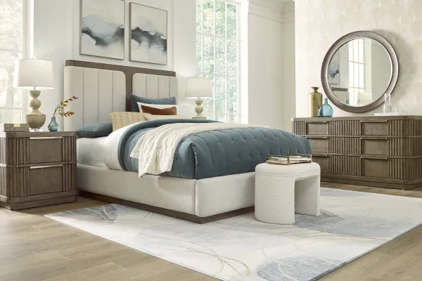 Sausalito Brown 8 Pc Queen Upholstered Bedroom