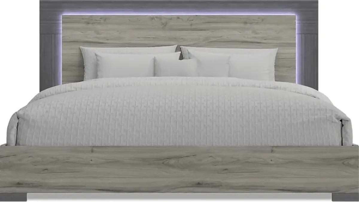 Park Slope Gray 7 Pc King Panel Bedroom