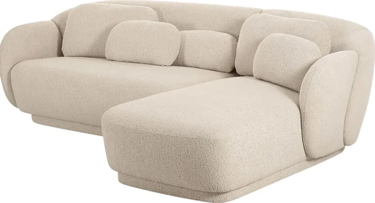 Daisylea Cream 2 Pc Right Arm Chaise Sectional