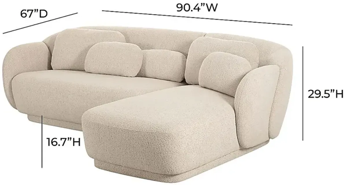 Daisylea Cream 2 Pc Right Arm Chaise Sectional