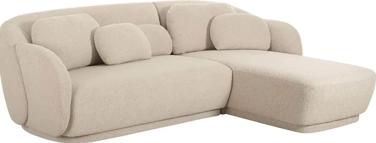 Daisylea Cream 2 Pc Right Arm Chaise Sectional