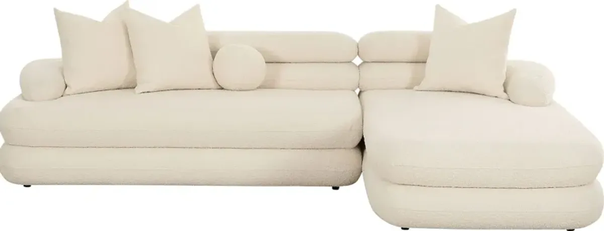 Briscoey Cream 2 Pc Right Arm Chaise Sectional