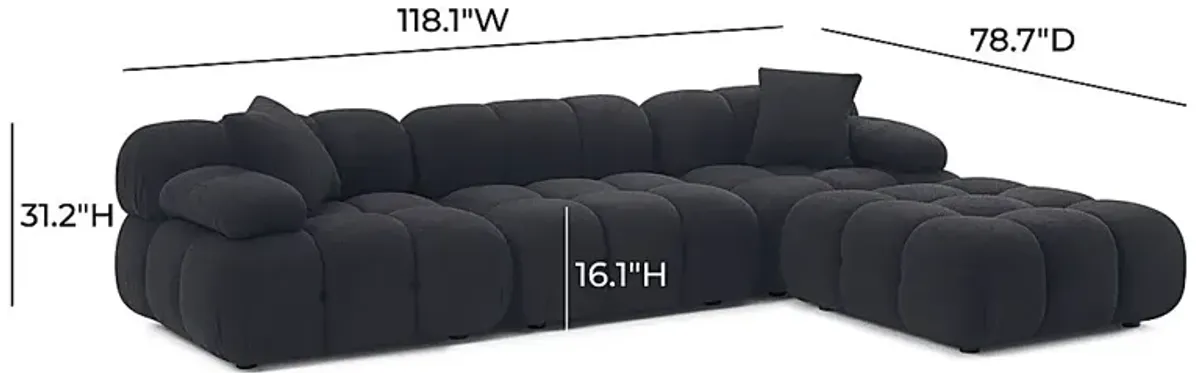 Crianza Black 4 Pc Sectional