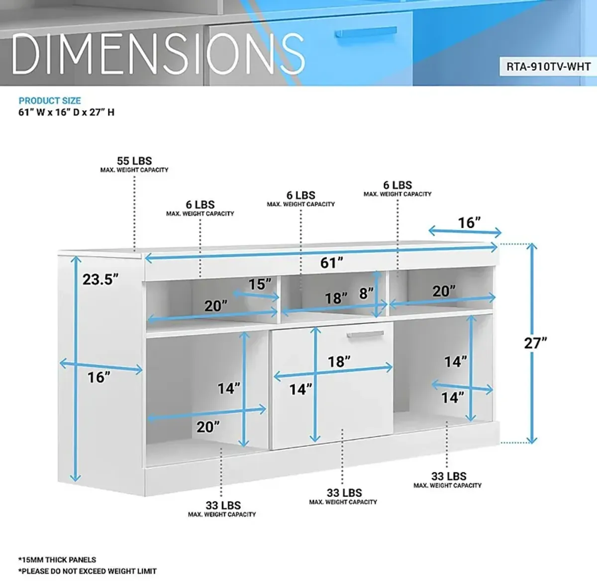 Ponodon White 61in. Console