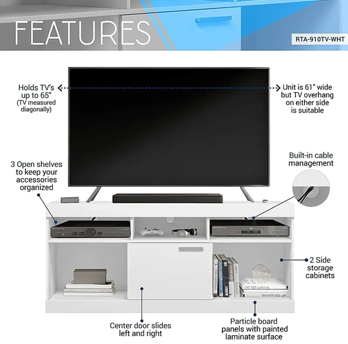 Ponodon White 61in. Console