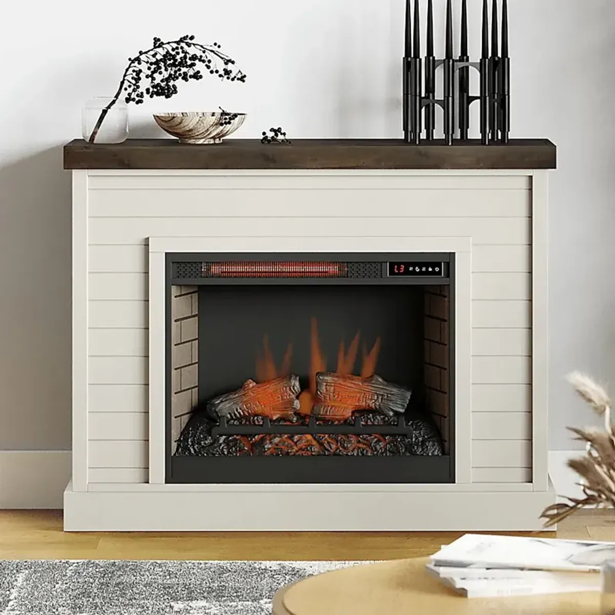 Trisano White 48in. Console with Electric Fireplace