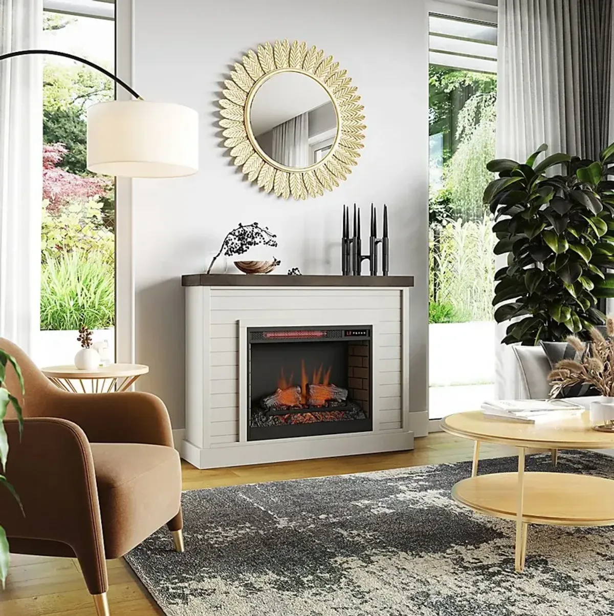 Trisano White 48in. Console with Electric Fireplace