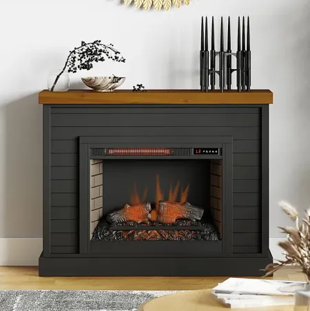 Trisano Black 48in. Console with Electric Fireplace