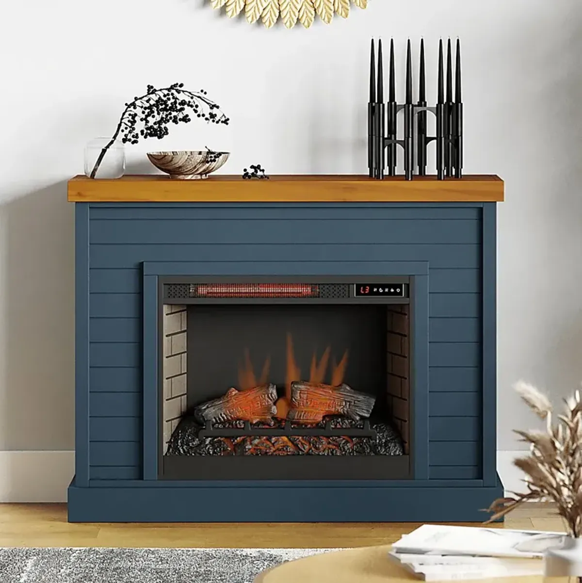 Trisano Blue 48in. Console with Electric Fireplace