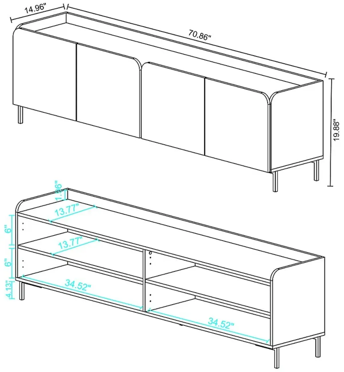 Balcome White 71 in. Console