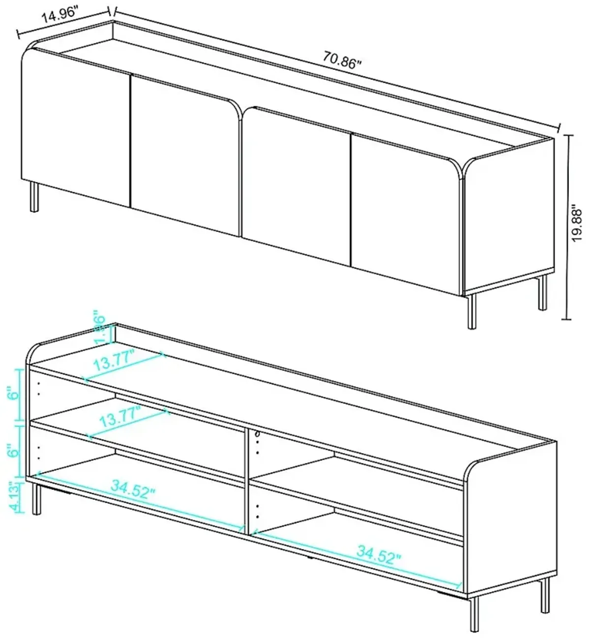 Balcome White 71 in. Console