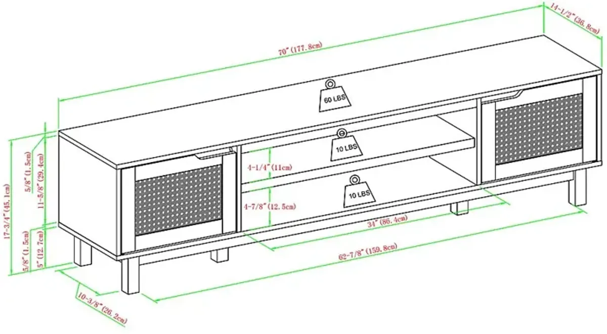 Stelten Black 70 in. Console