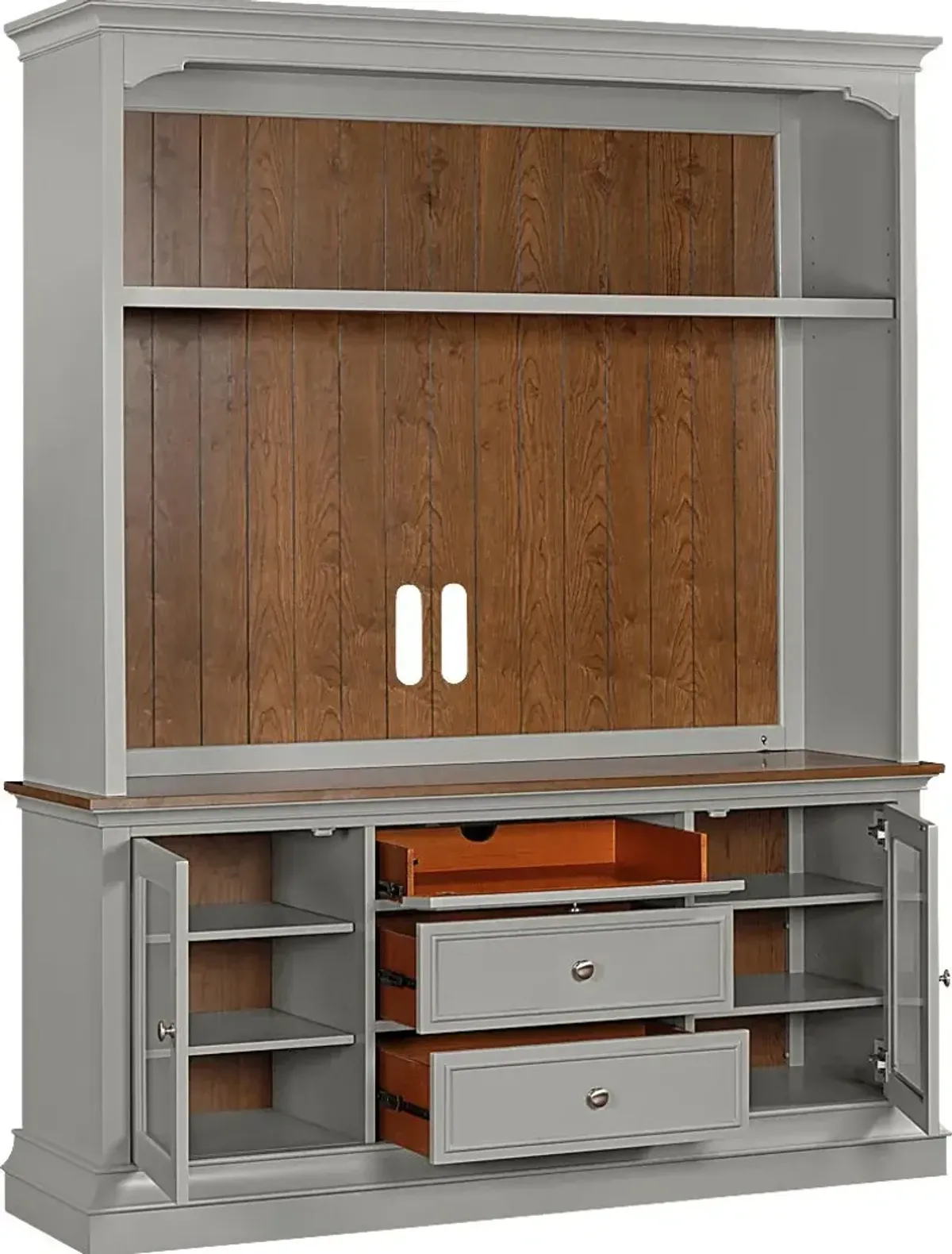 Albermarle Gray 2 Pc Wall Unit with 68.5 in. Console