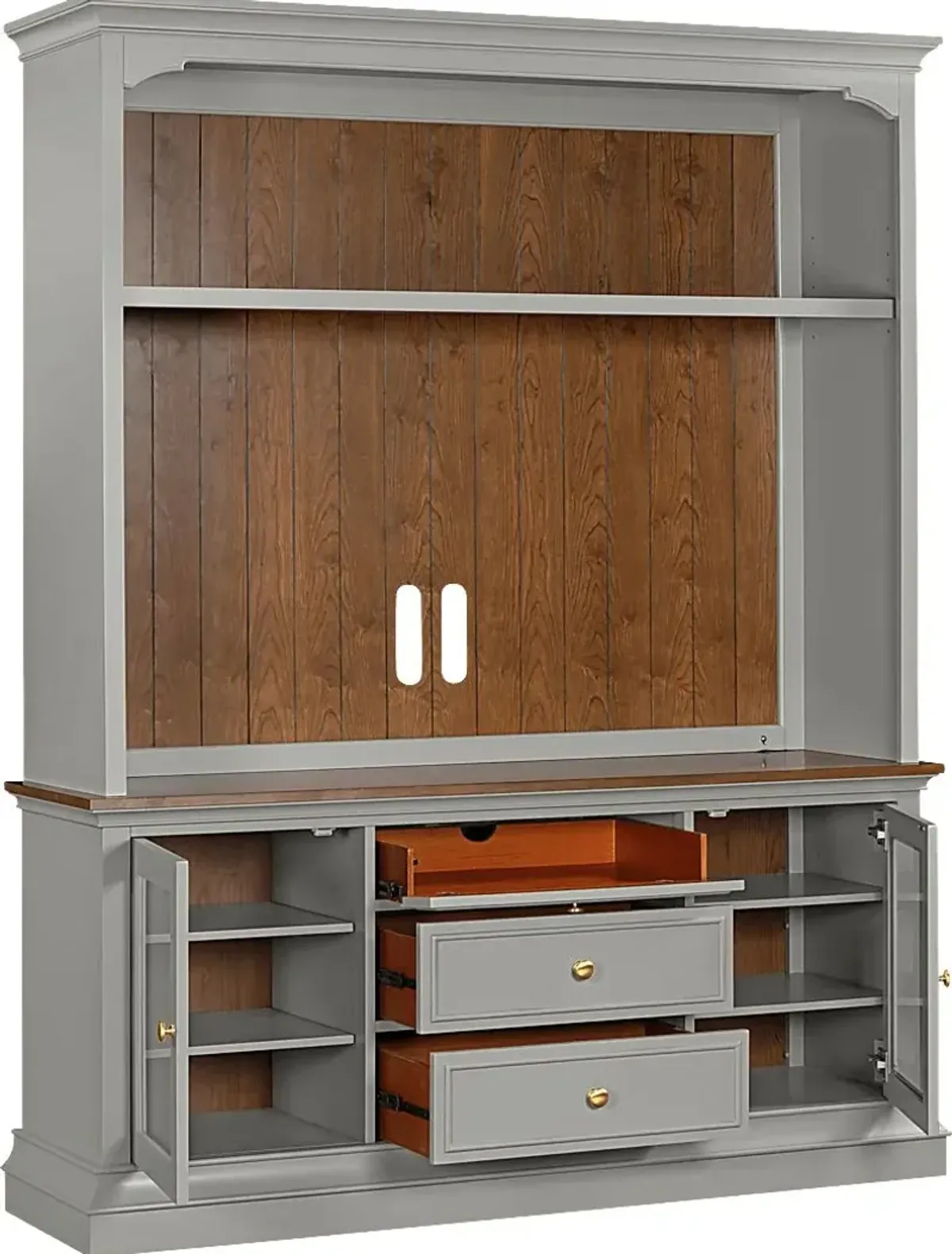 Albermarle Gray 2 Pc Wall Unit with 68.5 in. Console