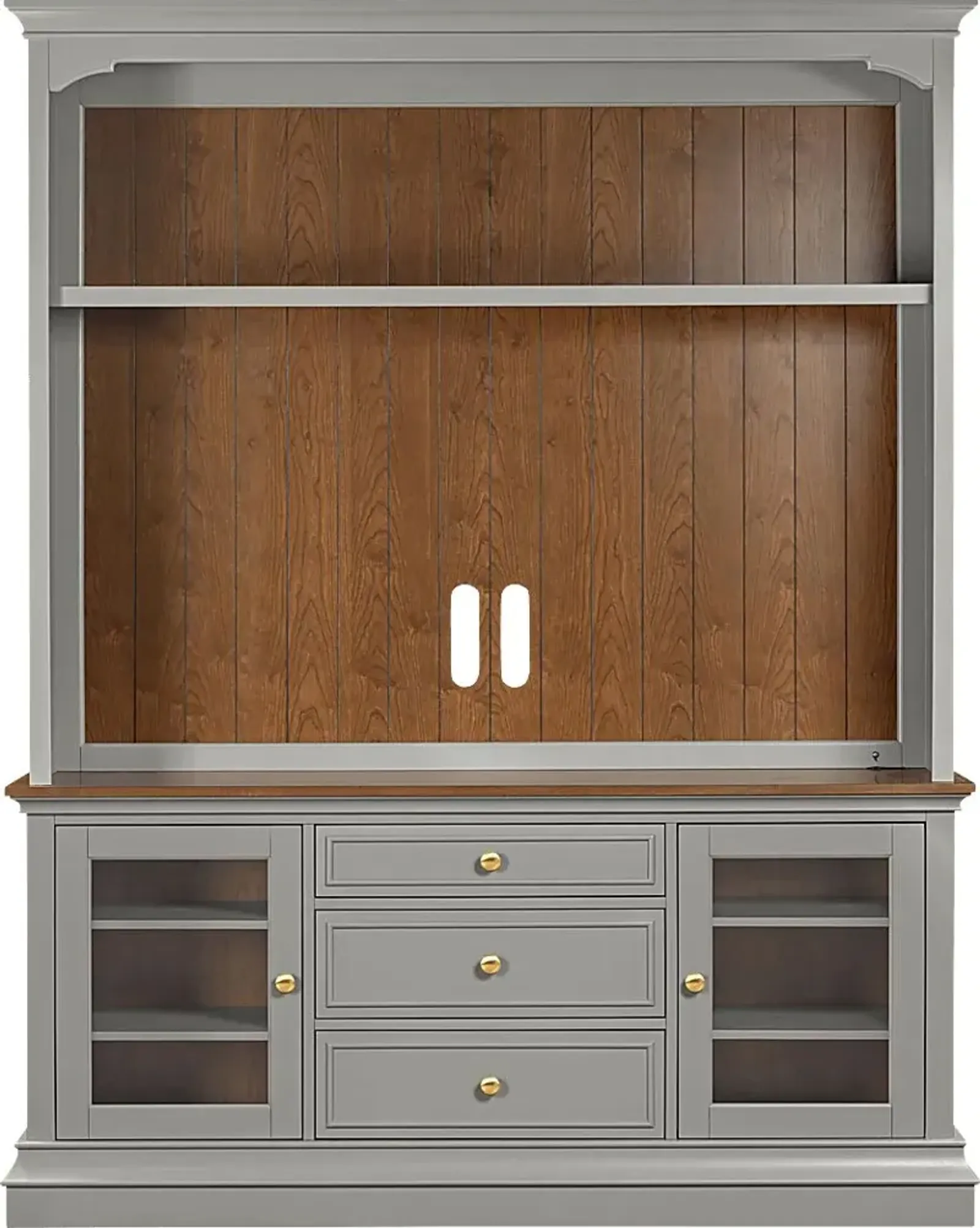 Albermarle Gray 2 Pc Wall Unit with 68.5 in. Console