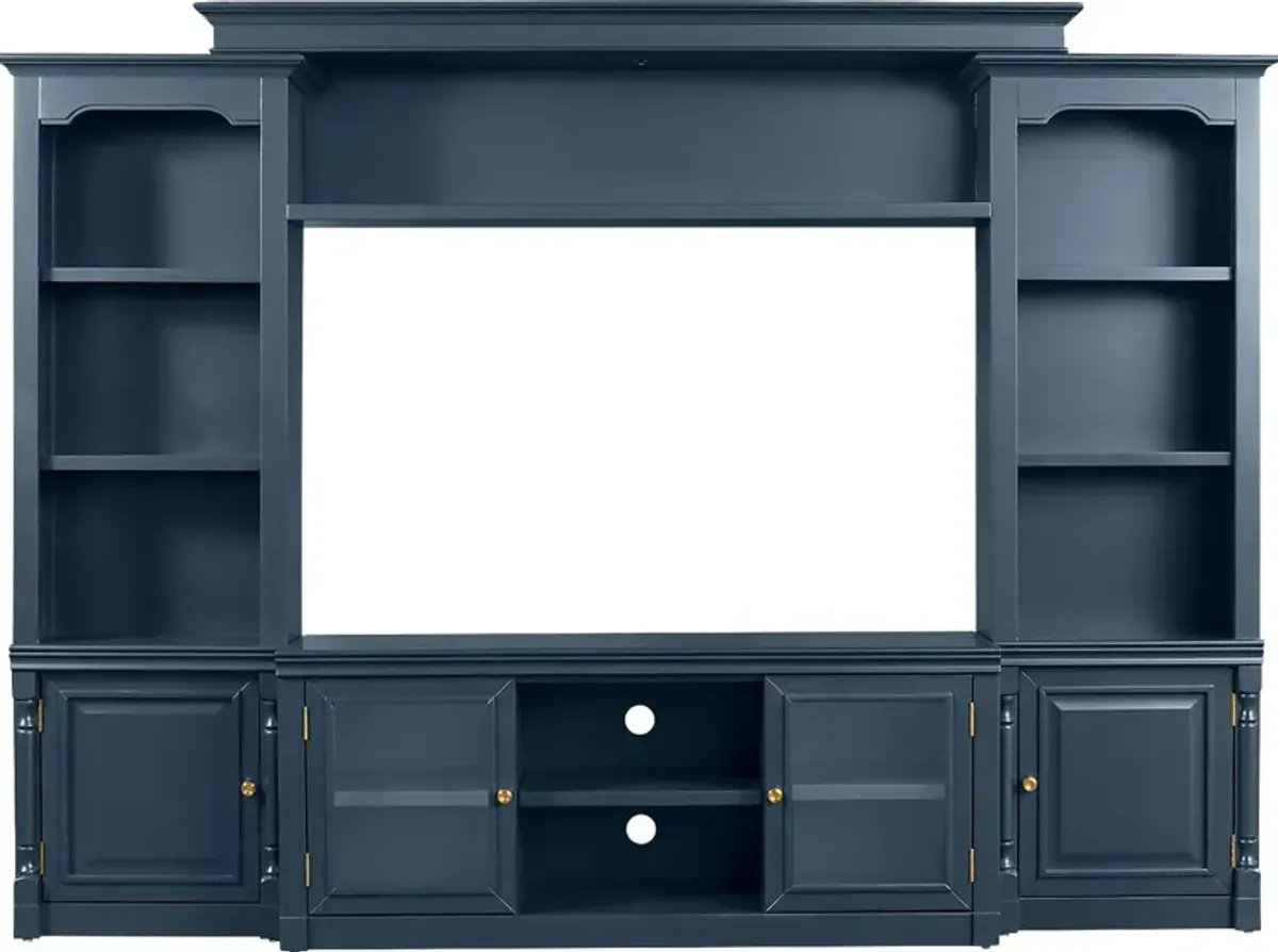 Beidiman I Blue 4 Pc Wall Unit with 104.5 in. Console