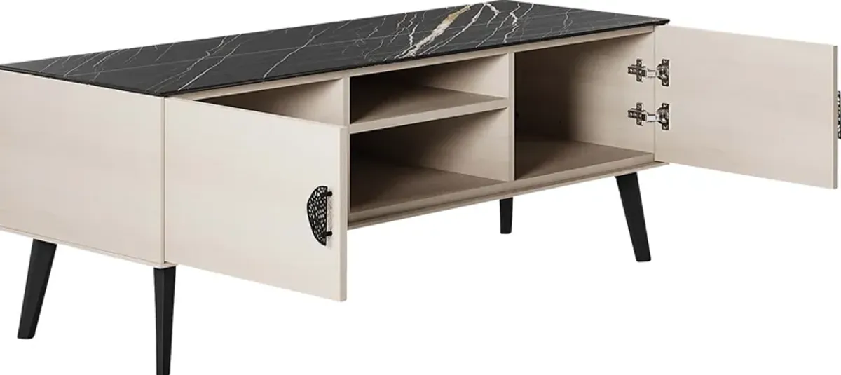 Jenville White and Black 55.5 in. Console