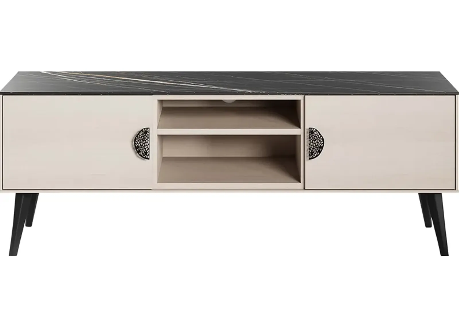 Jenville White and Black 55.5 in. Console