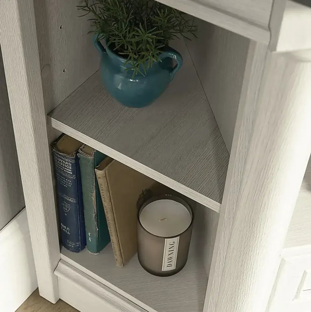 Anacaho Light Gray 61.5 in. Corner Console