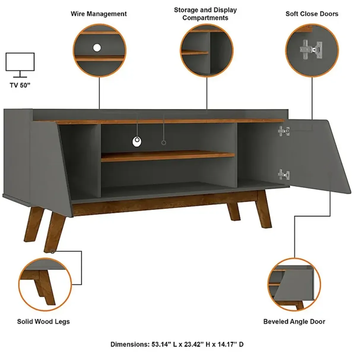 Caughey I Gray 53.5 in. Console