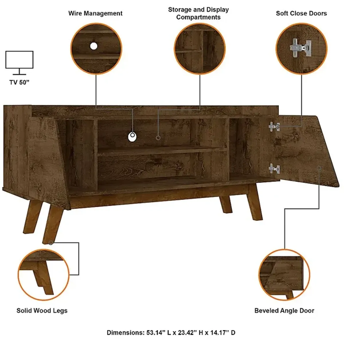 Caughey I Brown 53.5 in. Console