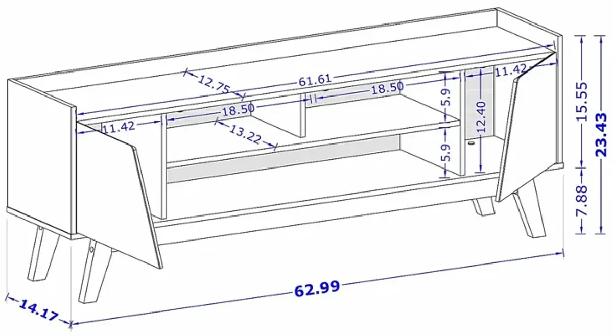 Caughey II White 63 in. Console