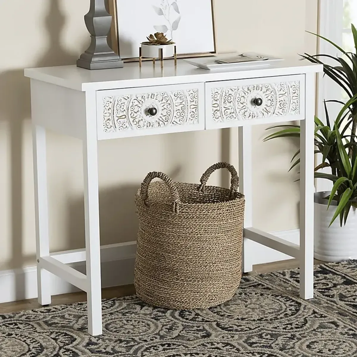 Oxenrider White Sofa Table