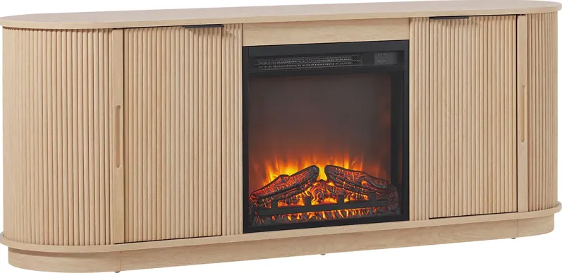 Mayapple Oak 60 in. Console, With Electric Fireplace