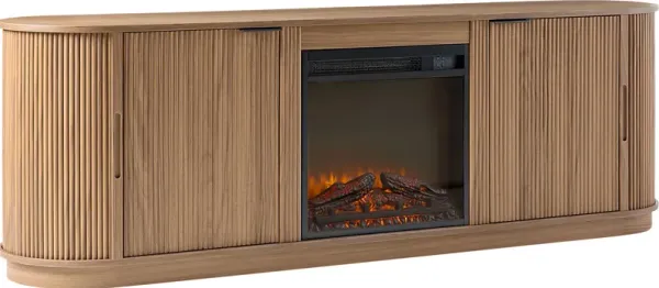 Mayapple Mocha 70 in. Console, With Electric Fireplace