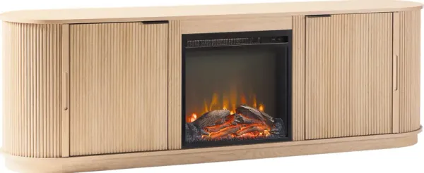 Mayapple Oak 70 in. Console, With Electric Fireplace