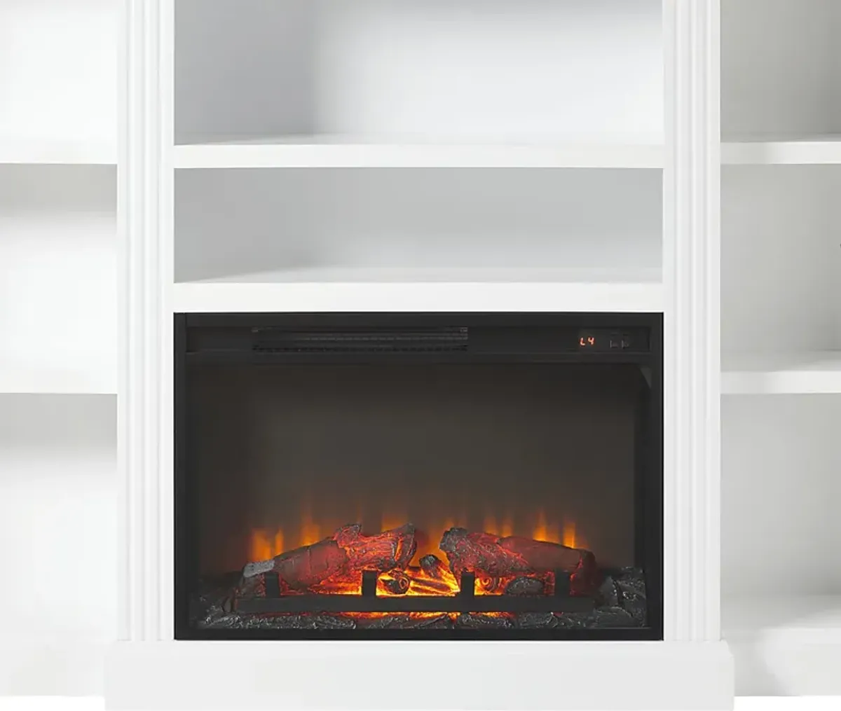 Lisashire White 70 in. Console, With Electric Fireplace