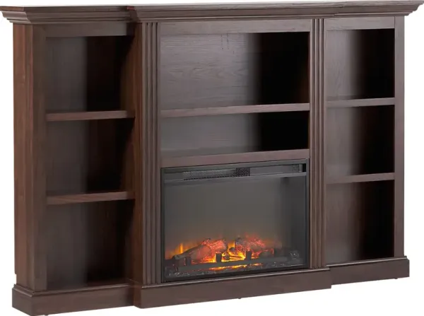 Lisashire Brown 70 in. Console, With Electric Fireplace