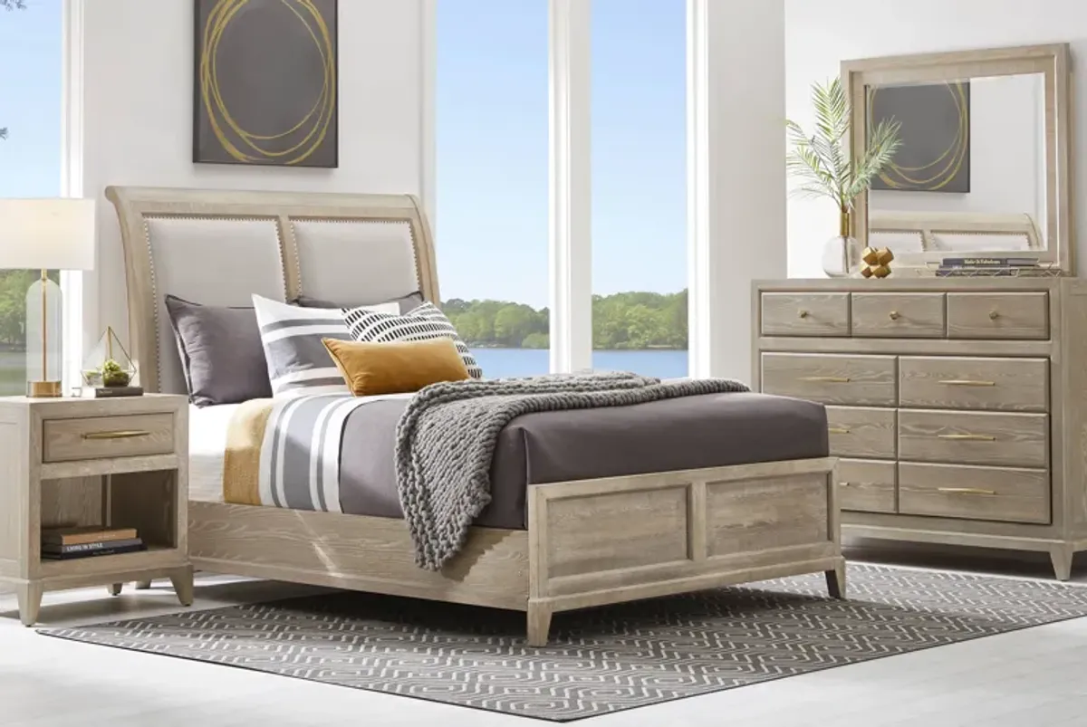 Kailey Park Light Oak 7 Pc Queen Sleigh Bedroom