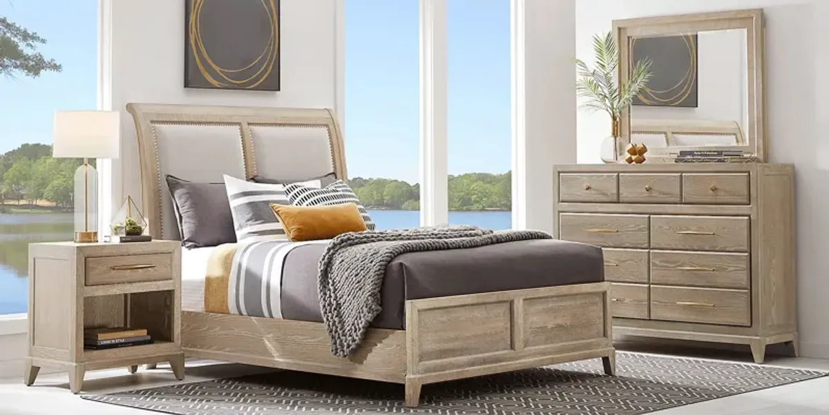 Kailey Park Light Oak 7 Pc Queen Sleigh Bedroom