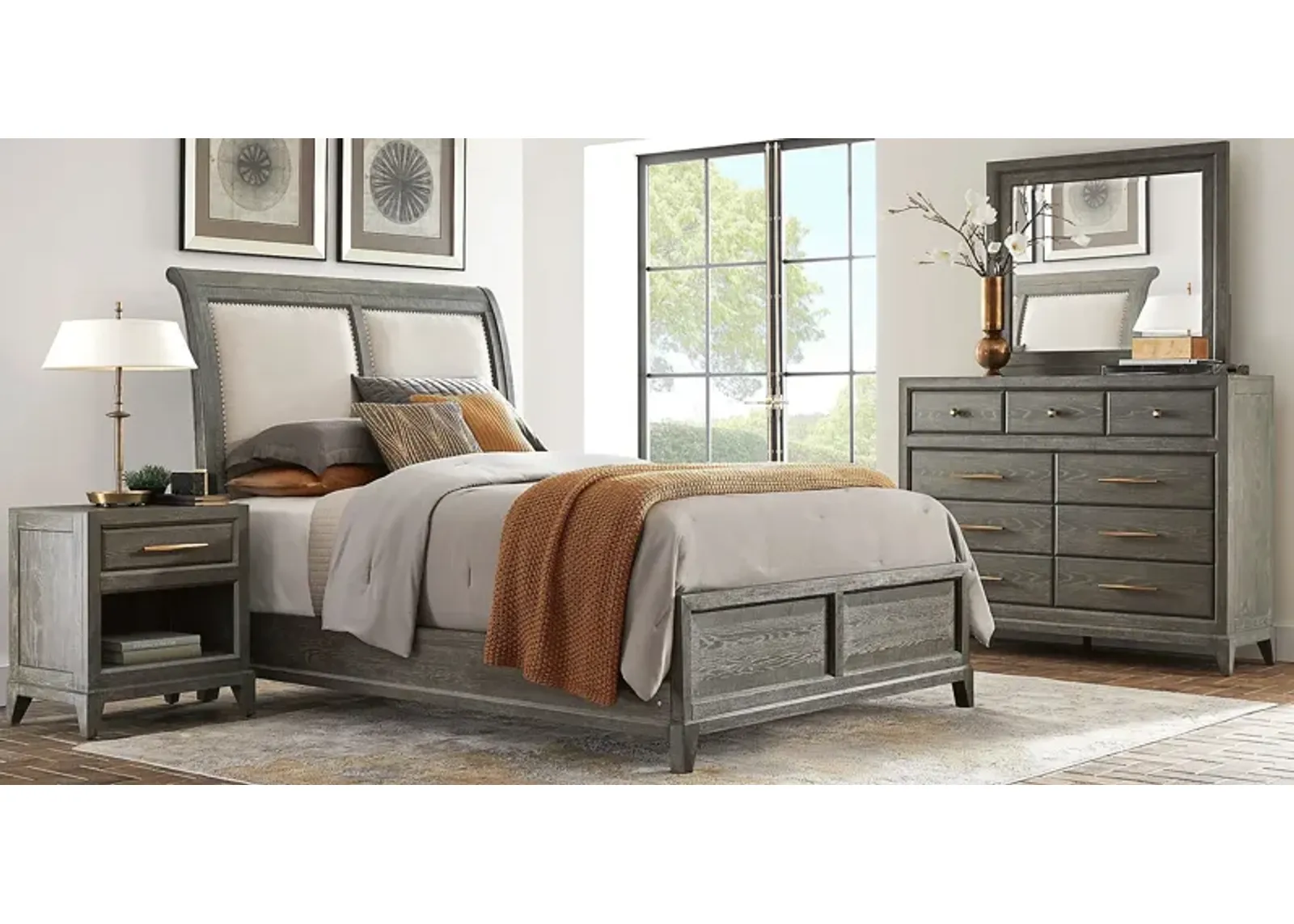 Kailey Park Charcoal 7 Pc King Sleigh Bedroom