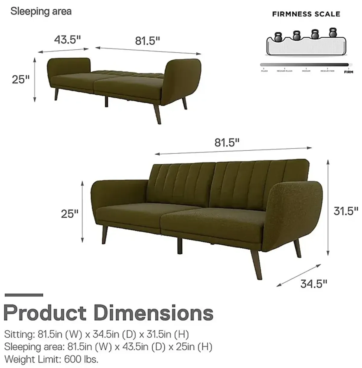 Bristerburg Green Futon