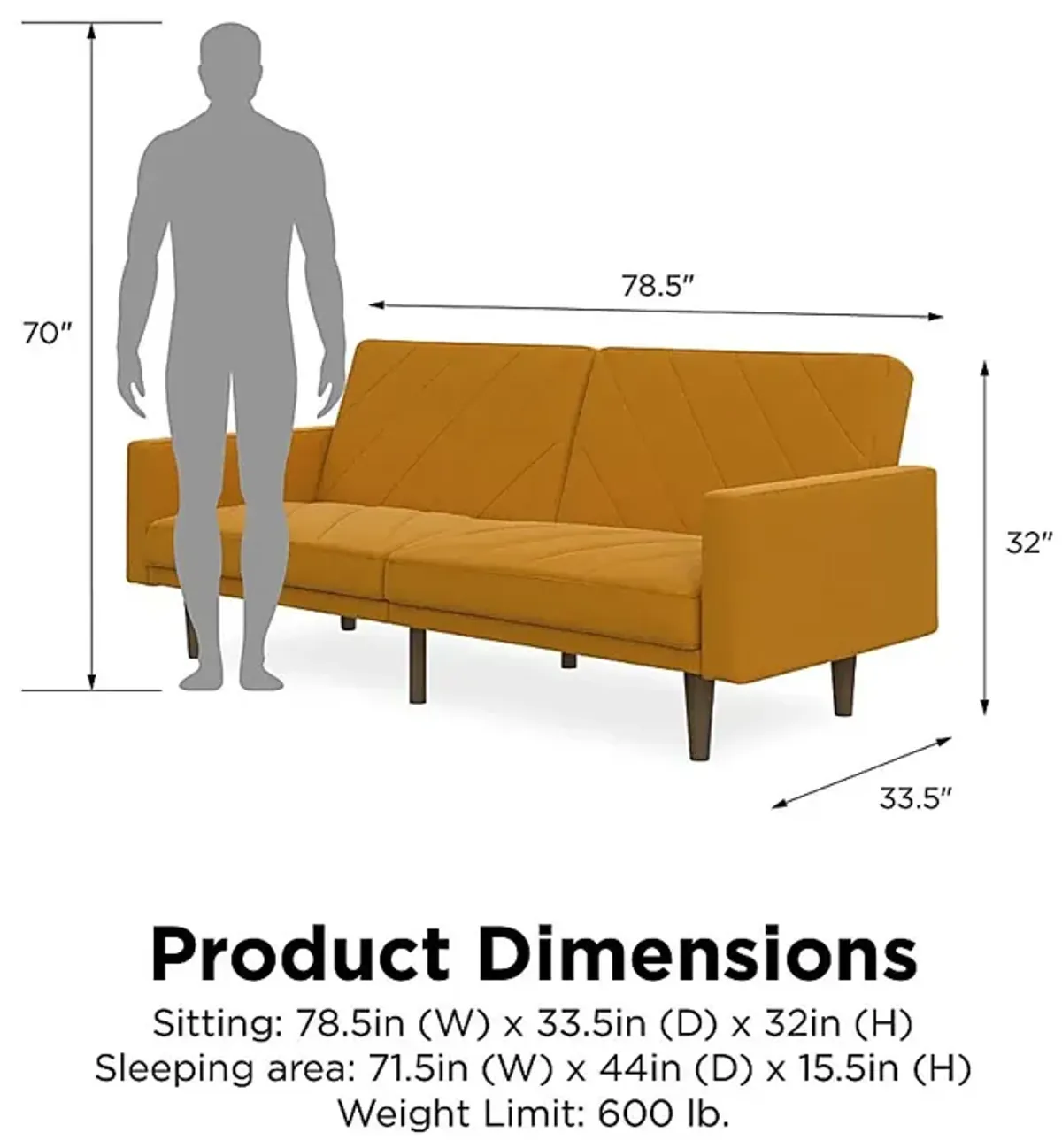 Colyer Mustard Futon