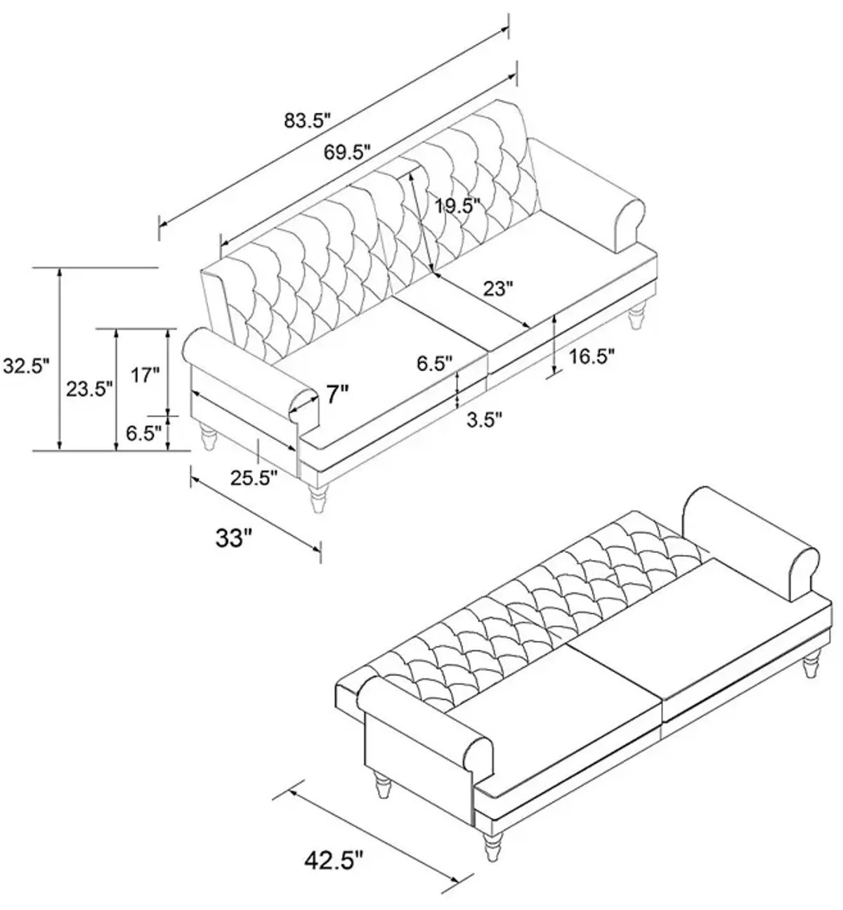 Curritock Black Futon