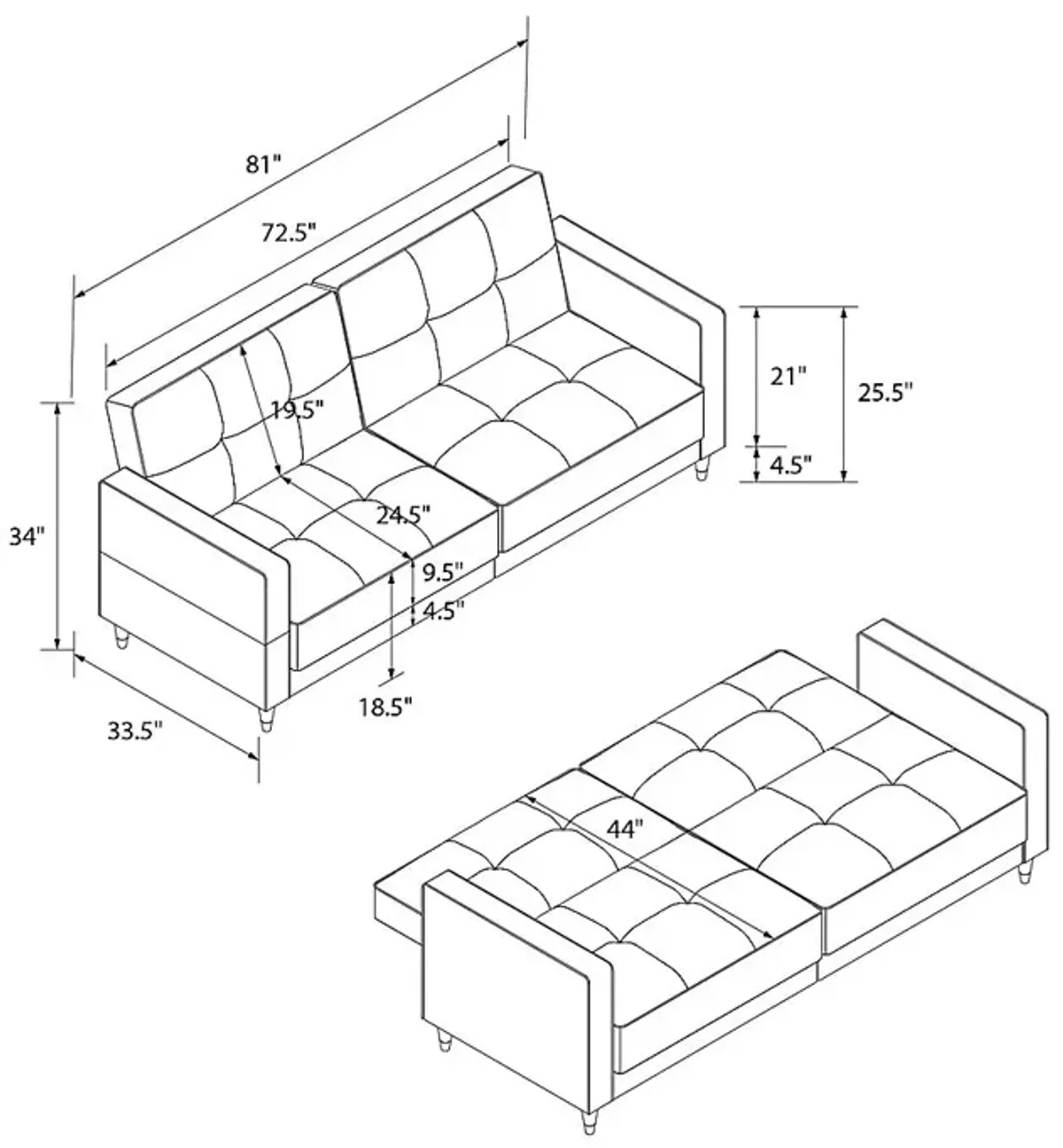 Danalu Green Futon