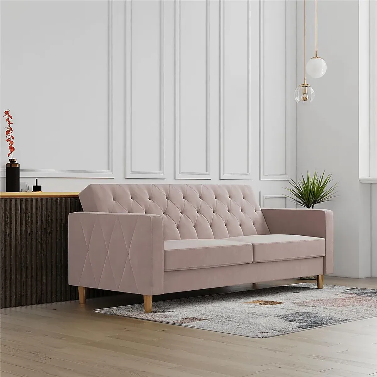 Diechman Blush Futon with Storage