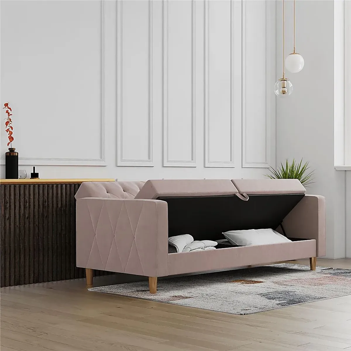 Diechman Blush Futon with Storage