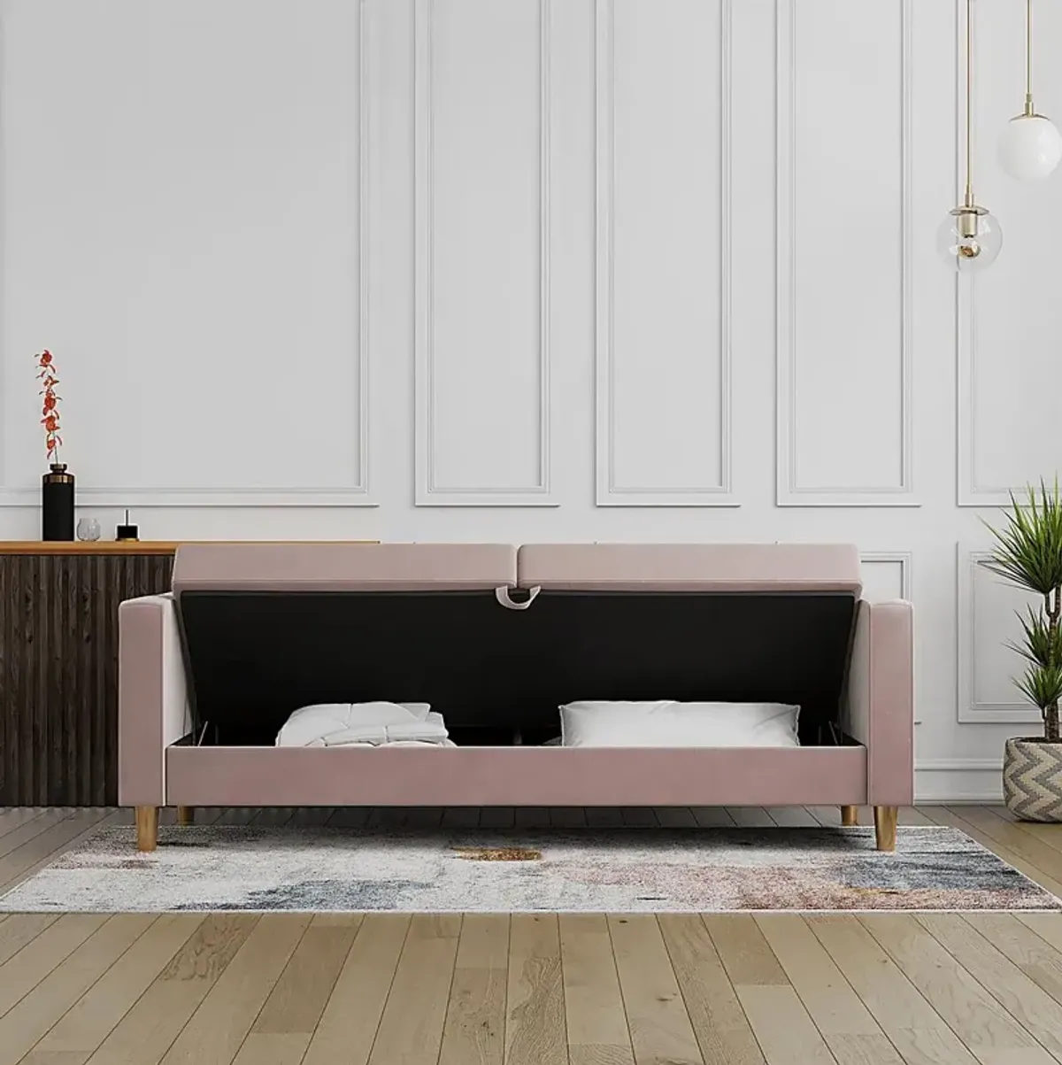 Diechman Blush Futon with Storage