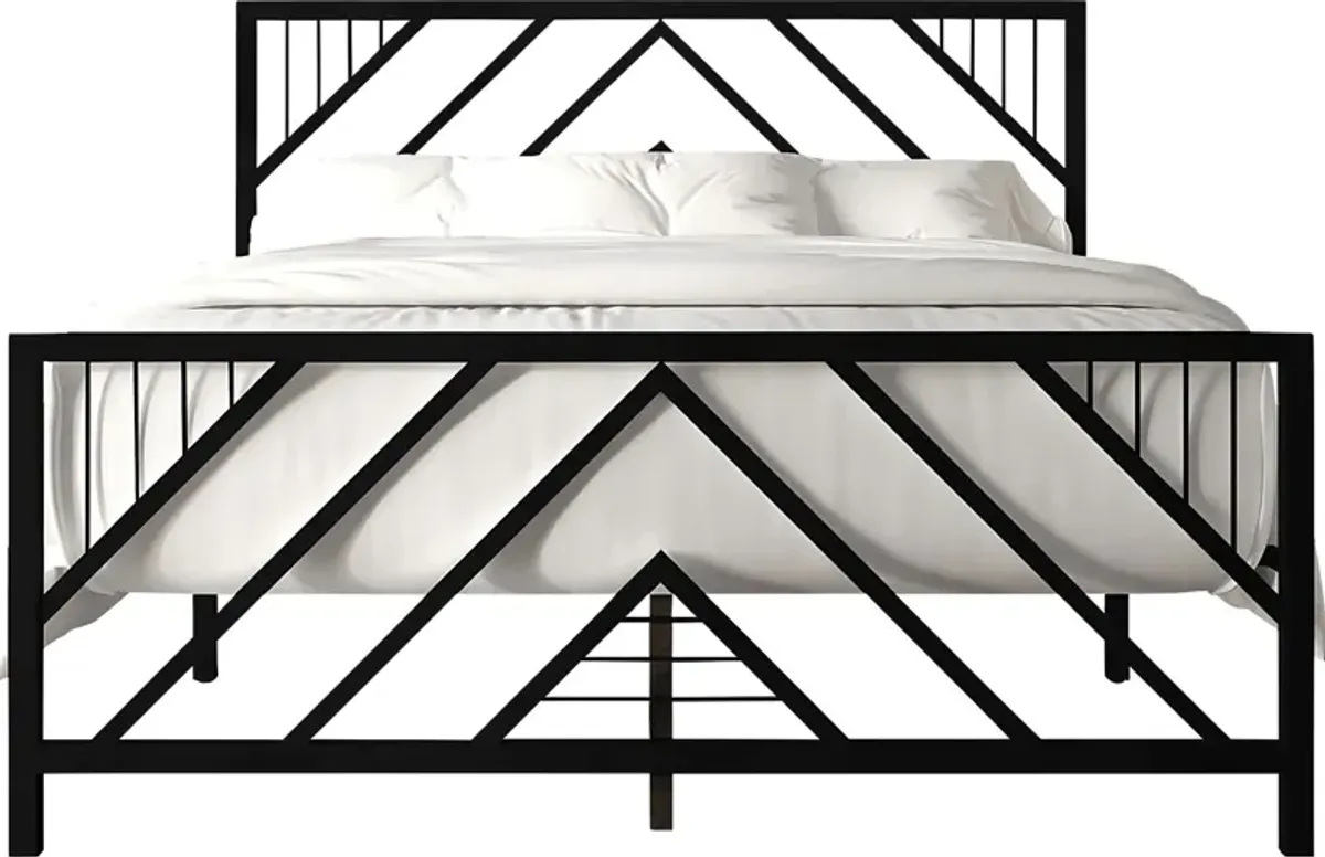 Bainfair Black Twin Metal Bed