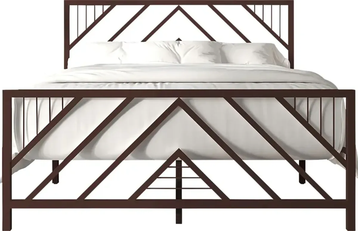Bainfair Brown Twin Metal Bed