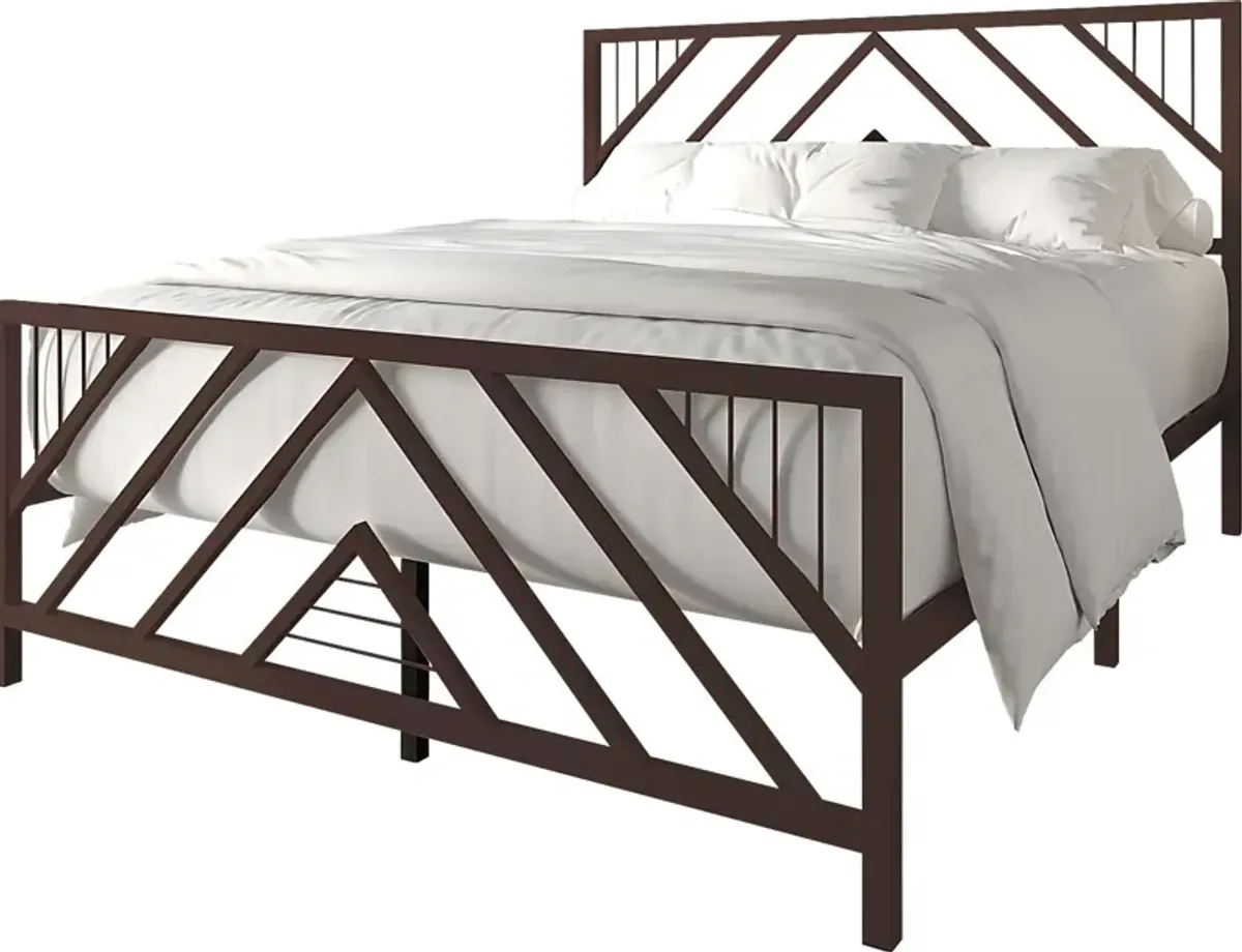 Bainfair Brown Twin Metal Bed