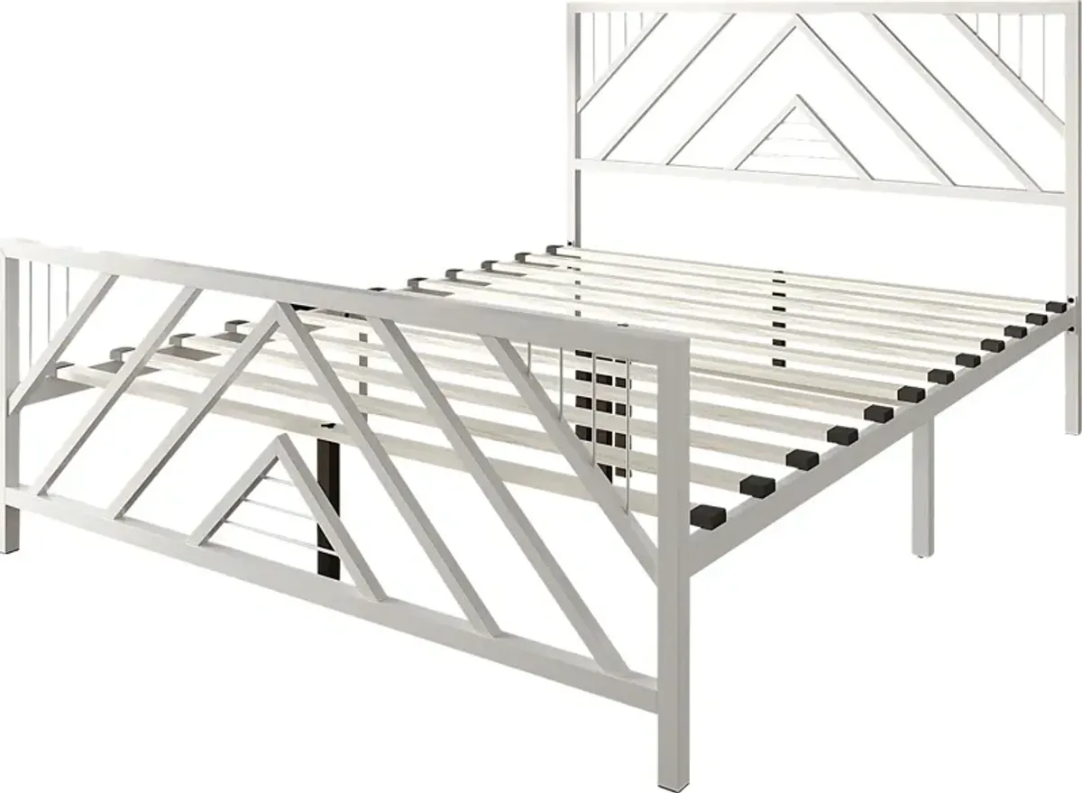 Bainfair White Twin Metal Bed