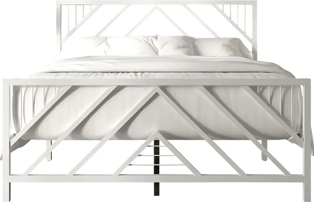 Bainfair White Twin Metal Bed