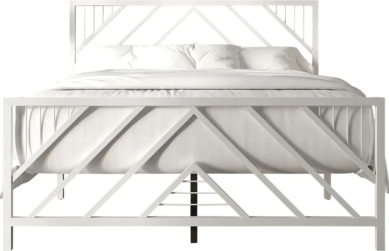 Bainfair White Twin Metal Bed